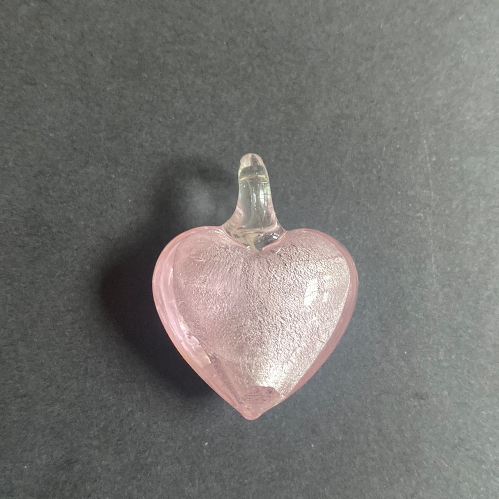 Frosted pink blown glass pendant